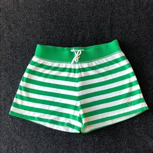 OshKosh B'gosh Cotton Blend Green and White Striped Kids Comfy Shorts Size 12